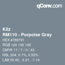 カラーコード: Kilz - RM110 - Porpoise Gray | qconv.com