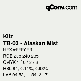 カラーコード: Kilz - TB-03 - Alaskan Mist | qconv.com