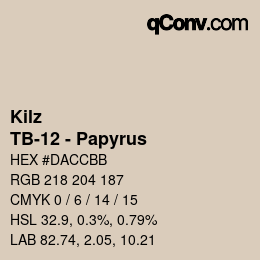 Farbcode: Kilz - TB-12 - Papyrus | qconv.com