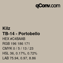 カラーコード: Kilz - TB-14 - Portobello | qconv.com