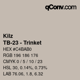 Color code: Kilz - TB-23 - Trinket | qconv.com