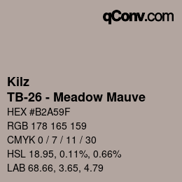 カラーコード: Kilz - TB-26 - Meadow Mauve | qconv.com
