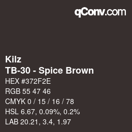 カラーコード: Kilz - TB-30 - Spice Brown | qconv.com