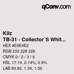 Color code: Kilz - TB-31 - Collector´S White | qconv.com