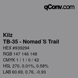 Color code: Kilz - TB-35 - Nomad´S Trail | qconv.com