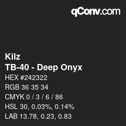 カラーコード: Kilz - TB-40 - Deep Onyx | qconv.com