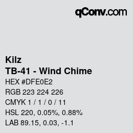 Color code: Kilz - TB-41 - Wind Chime | qconv.com