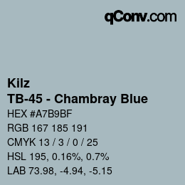 カラーコード: Kilz - TB-45 - Chambray Blue | qconv.com