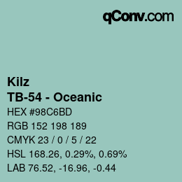 カラーコード: Kilz - TB-54 - Oceanic | qconv.com
