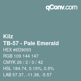 カラーコード: Kilz - TB-57 - Pale Emerald | qconv.com