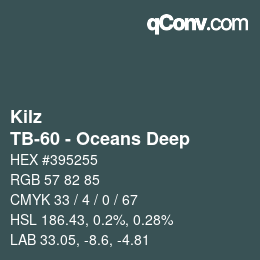 Color code: Kilz - TB-60 - Oceans Deep | qconv.com