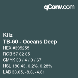 Código de color: Kilz - TB-60 - Oceans Deep | qconv.com