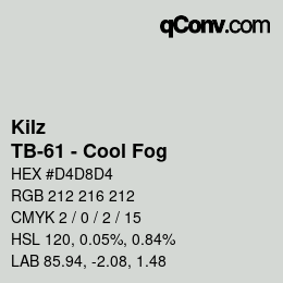 Color code: Kilz - TB-61 - Cool Fog | qconv.com