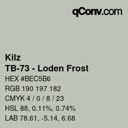 カラーコード: Kilz - TB-73 - Loden Frost | qconv.com
