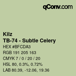 Color code: Kilz - TB-74 - Subtle Celery | qconv.com