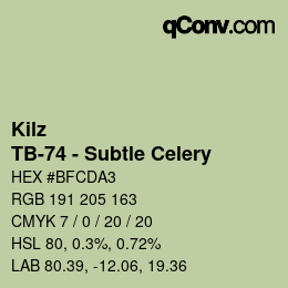 Farbcode: Kilz - TB-74 - Subtle Celery | qconv.com