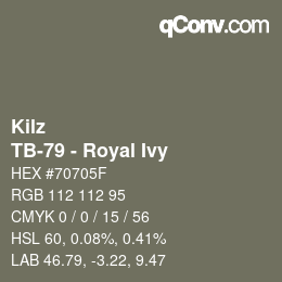 Color code: Kilz - TB-79 - Royal Ivy | qconv.com