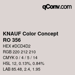 Farbcode: KNAUF Color Concept - RO 356 | qconv.com