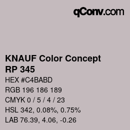 カラーコード: KNAUF Color Concept - RP 345 | qconv.com