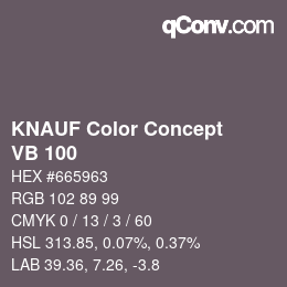 Color code: KNAUF Color Concept - VB 100 | qconv.com