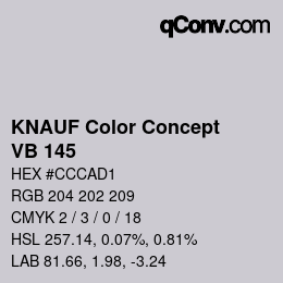 Color code: KNAUF Color Concept - VB 145 | qconv.com