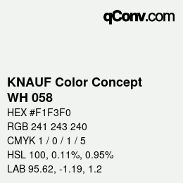 Código de color: KNAUF Color Concept - WH 058 | qconv.com