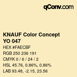 Farbcode: KNAUF Color Concept - YO 047 | qconv.com