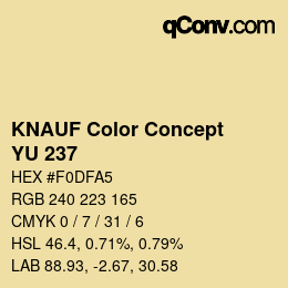 Farbcode: KNAUF Color Concept - YU 237 | qconv.com