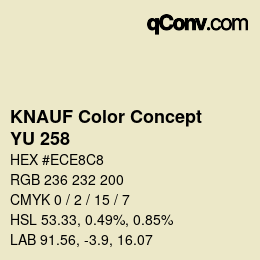 Farbcode: KNAUF Color Concept - YU 258 | qconv.com