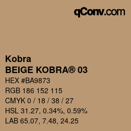 Code couleur: Kobra - BEIGE KOBRA® 03 | qconv.com