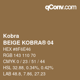 Código de color: Kobra - BEIGE KOBRA® 04 | qconv.com