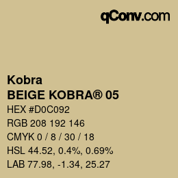 Código de color: Kobra - BEIGE KOBRA® 05 | qconv.com