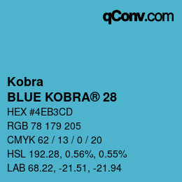 Code couleur: Kobra - BLUE KOBRA® 28 | qconv.com