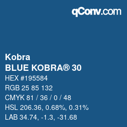 Code couleur: Kobra - BLUE KOBRA® 30 | qconv.com