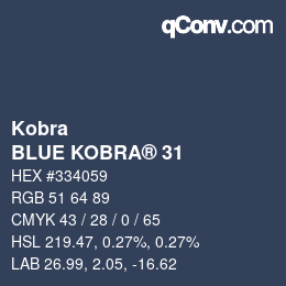 Farbcode: Kobra - BLUE KOBRA® 31 | qconv.com