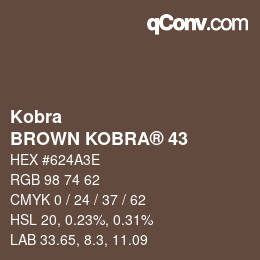 Code couleur: Kobra - BROWN KOBRA® 43 | qconv.com