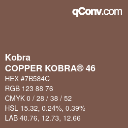 Code couleur: Kobra - COPPER KOBRA® 46 | qconv.com