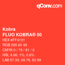 颜色代码: Kobra - FLUO KOBRA® 50 | qconv.com