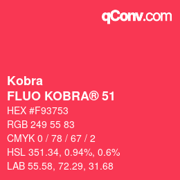 カラーコード: Kobra - FLUO KOBRA® 51 | qconv.com