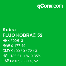 カラーコード: Kobra - FLUO KOBRA® 52 | qconv.com