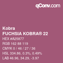 カラーコード: Kobra - FUCHSIA KOBRA® 22 | qconv.com