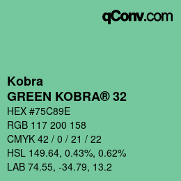 Farbcode: Kobra - GREEN KOBRA® 32 | qconv.com