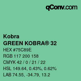 カラーコード: Kobra - GREEN KOBRA® 32 | qconv.com