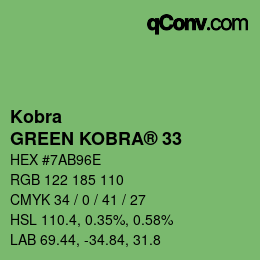 Farbcode: Kobra - GREEN KOBRA® 33 | qconv.com