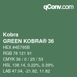 カラーコード: Kobra - GREEN KOBRA® 36 | qconv.com