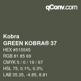 Farbcode: Kobra - GREEN KOBRA® 37 | qconv.com