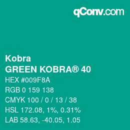 Farbcode: Kobra - GREEN KOBRA® 40 | qconv.com