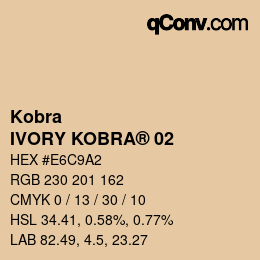 Farbcode: Kobra - IVORY KOBRA® 02 | qconv.com