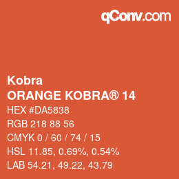 カラーコード: Kobra - ORANGE KOBRA® 14 | qconv.com