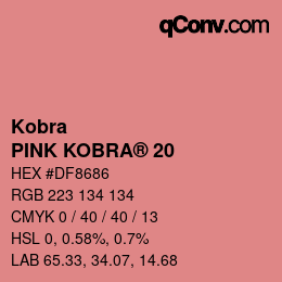 Code couleur: Kobra - PINK KOBRA® 20 | qconv.com